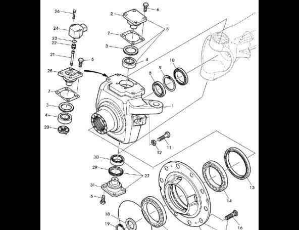 John Deere AL175786 Achsschenkel für John Deere 7530 Premium Radtraktor